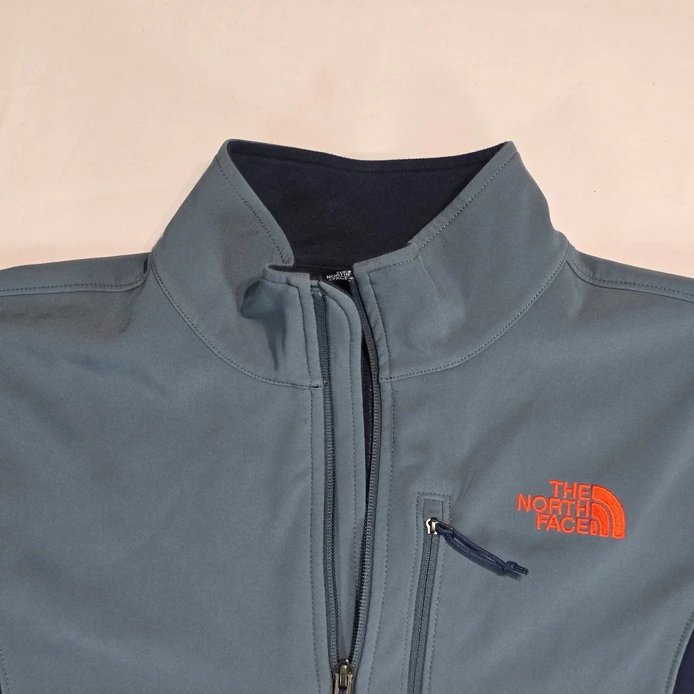 The North Face‎ WindWall Softshell Jacket Mens Medium Blue Full Zip Fleece Lined